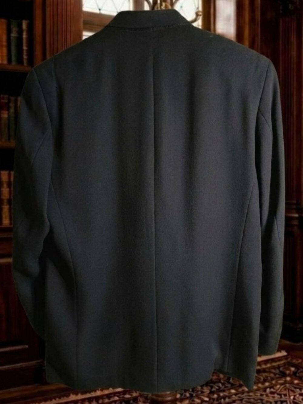 VTG R.I. Clothing Company Size 44R Black Wool-Blead Sportscoat Blazer - Picture 2 of 7